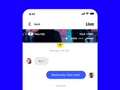 Swipe down card in chat adobe xd design free ui kit freebie freebie xd ios social app travel app ui ui kit uidesign uiux ux wireframes