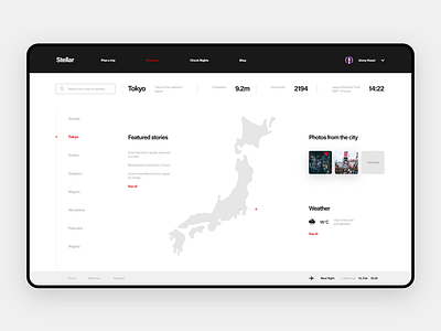 Stellar - Web UI Kit desktop discover japan landing map tokyo ui ui kit ux web webdesign website
