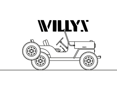 Willys Vector art branding car contessa design logo old car ui