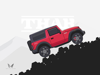 THAR Vector car carvector illustration jeep mahindra offroad sport sportcar thar trekking thar vector