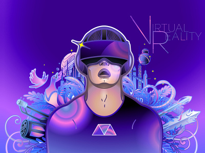 Virtual Reality art augumented reality cyber cyber sport design ekaterina glazkova full immersion game gamer gaming graphic graphic design illustration play vector virtual reality virtual world vr