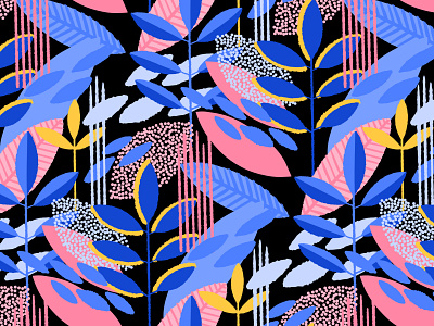 Pattern of abstract leaves art bold clors bold design bright colors concept design ekaterina glazkova illustration leaves natural design pattern of plants repeated pattern seamless pattern trend vivid colors