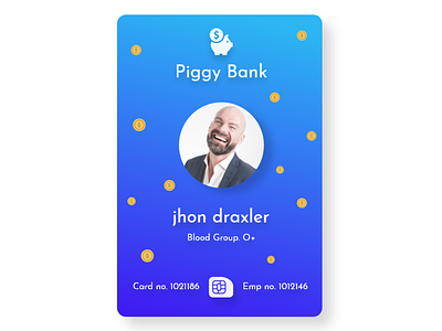 ID Card #piggyBank adobe xd branding card art id card illustration logo