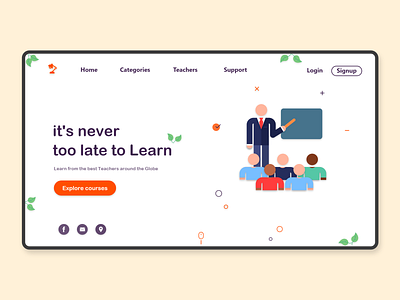 Learning platform Concept Design - Website adobe xd branding design illustration learning app ui ux