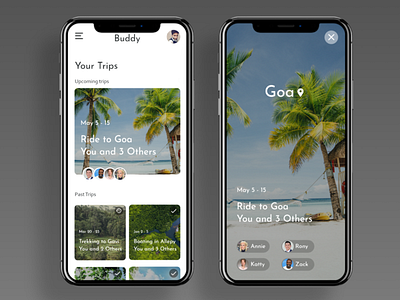 Travel App - "Buddy" Concept Design adobe xd app branding illustration material design travel travel app ui ux