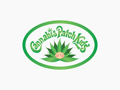Cannabis Patch Kids badge childhood classic redesign