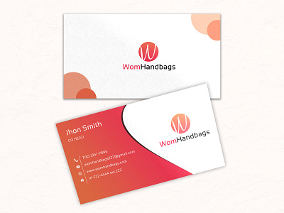 Business Card Design bags brand branding business card design handbags multimedia orange visiting wom women