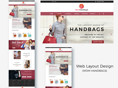 Web Layout Design bags brand branding design for women graphic handbags layout layouting multimedia template template design web wom women