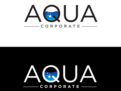 Aqua branding custom design flat illustration logo typography vector water