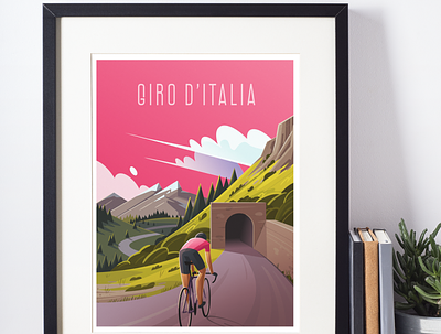 Giro D'Italia bicycle cycling forest giroditalia illustration italy mountains poster tourdefrance