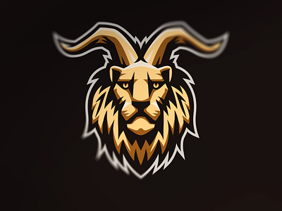 Chimera chimera demon devil gold horns illustration lion logo mane