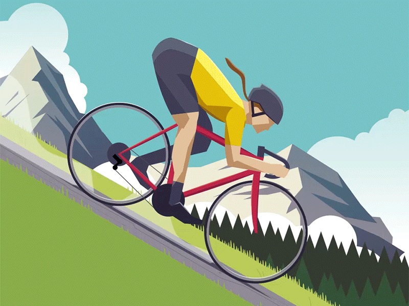 Wheeeeeeeeeeeee after effects animation bicycle cycling forest illustration