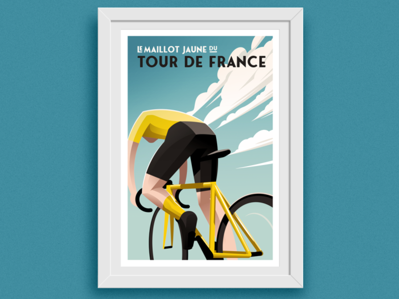 The Yellow Jersey bicycle bike cycling illustration le tour maillot jaune poster road cycling tour de france yellow jersey