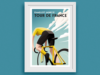 The Yellow Jersey bicycle bike cycling illustration le tour maillot jaune poster road cycling tour de france yellow jersey