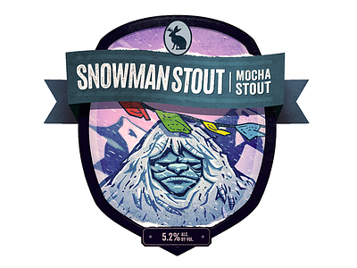 Snowman Stout beer label mocha snow snowman stout tibet yeti
