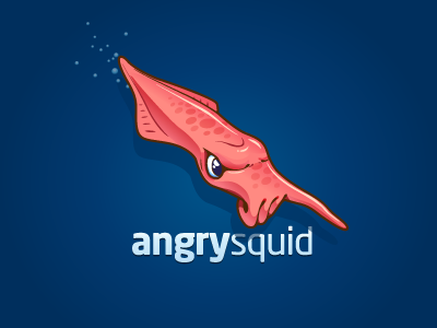 Angry Squid identity illustration logo squid