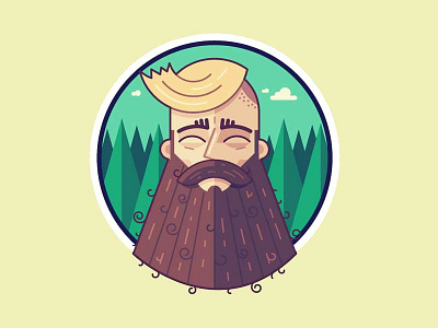 I used to hate facial hair, but then it grew on me. badge beard forest hair happy hipster moustache sky trees viking
