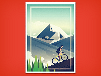 8848 bicycle bike clouds cycling everest mountains poster sky snow trees