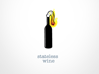 Stateless Wine cocktail flame illustration logo molotov wine