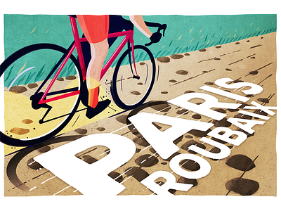 Paris Roubaix bicycle cobbles cycling grass poster road roubaix vintage