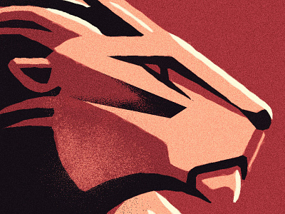 Stand Firm Detail art deco lion poster screen print