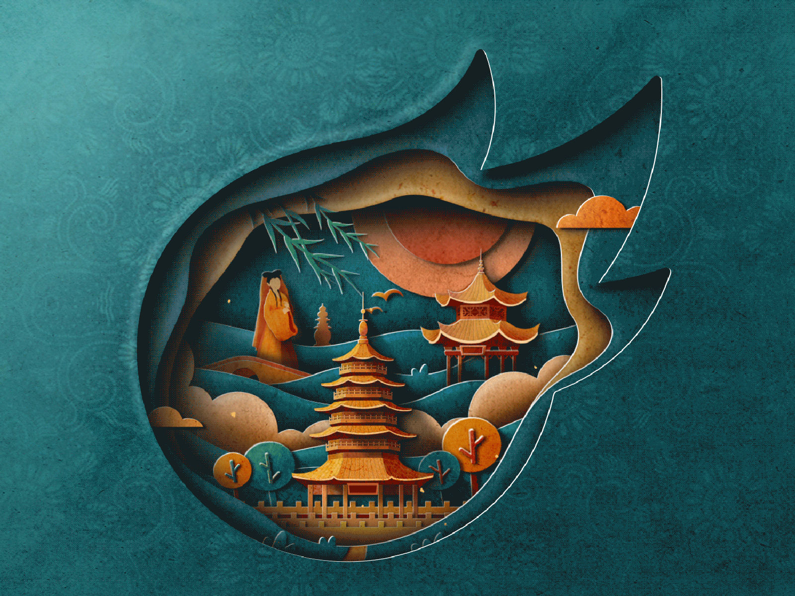 中国古都杭州 design illustration