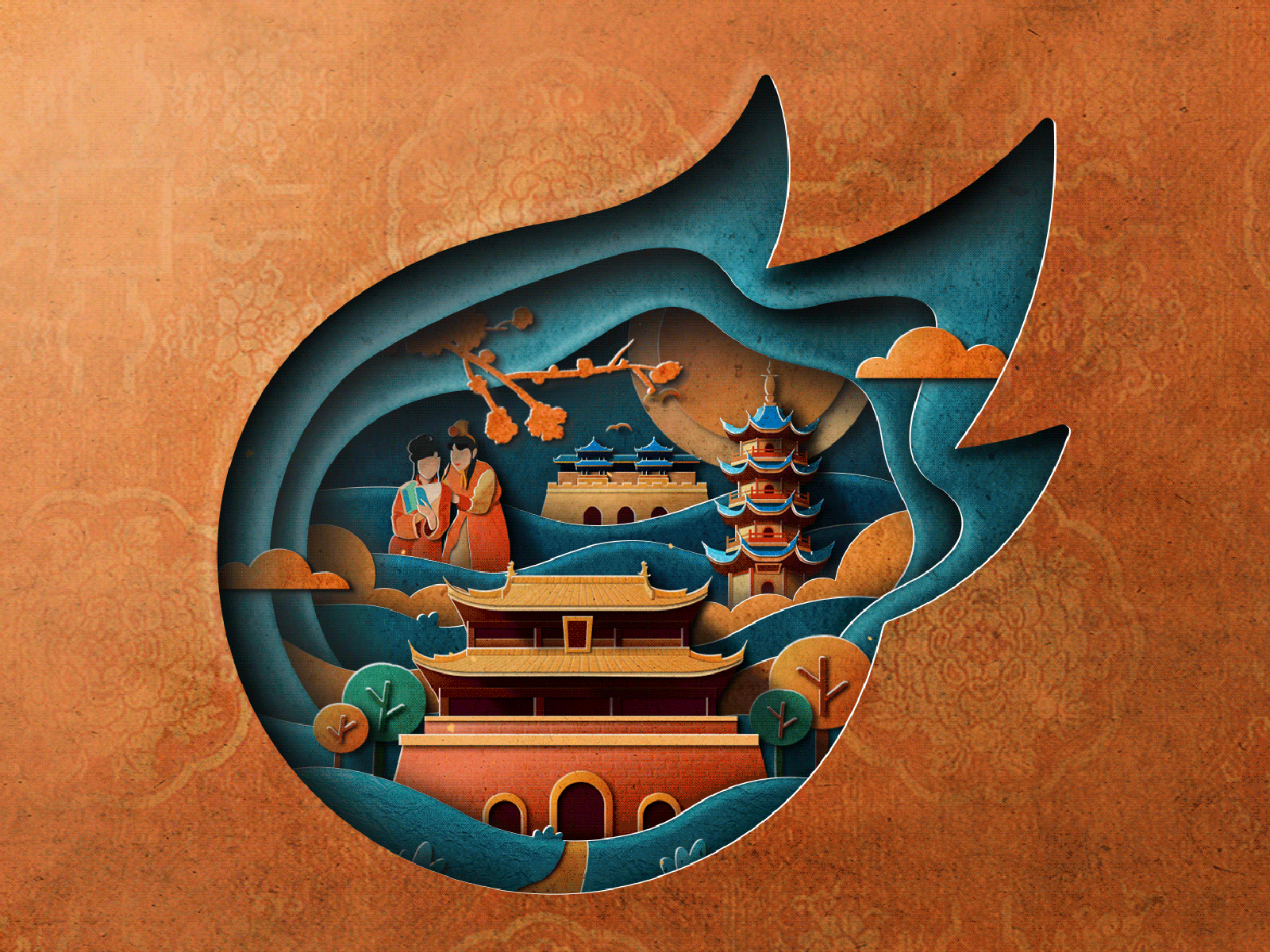 中国古都南京 design illustration