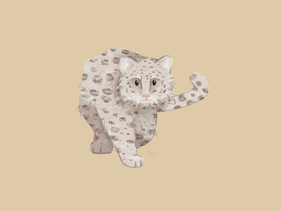 snow leopard animal art cat character design drawing felidae illustration snow leopard uncia yununuan
