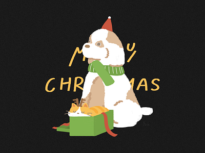 𝑴𝒆𝒓𝒓𝒚 𝑪𝒉𝒓𝒊𝒔𝒕𝒎𝒂𝒔 art cat character christmas design dog drawing festival gift holiday illustration merry yununuan