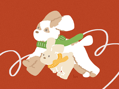Hi 2023 2023 art bunny character design dog drawing happy holiday illustration newyear rabbit yununuan
