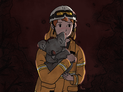 Pray For Australia animals art australia bushfire design donate donation drawing earth environment fire illustration koala yununuan