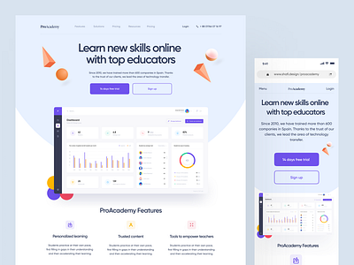 ProAcademy Online Learning Platform app ui design course dashboard design education education dashboard landingpage lms uidesign uidesigner uiux web design webdesign webdesigner website website design websitedesign websitedesigner websites webui