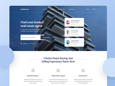 Real Estate Agent Website UI Design