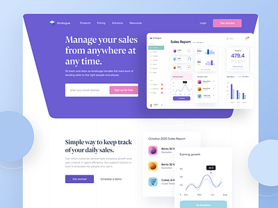 Sales Management Dashboard App Landing Page