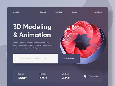 3D Modeling & Animation Course Landing Page Header