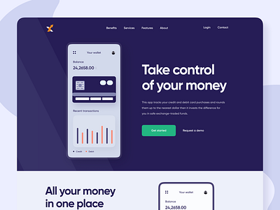 Personal Budget Calculation App Landing Page Header android app app app concept app landing app landing page app ui design appui design finance finance app landing page landing page design landingpage ui uidesign uidesigner uiux uiuxdesigner