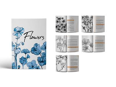 FLOWER REFERENCE BOOK book art design flowers illustration illuatration layoutdesign line art typography