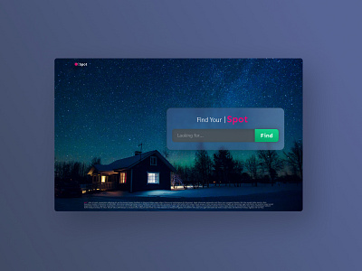 Spot (Dark Theme) | Keyphrase Real Estate Search dark theme figma glassmorphism homepage keyphrase product design real estate realestate search search bar search box search engine ui uiux