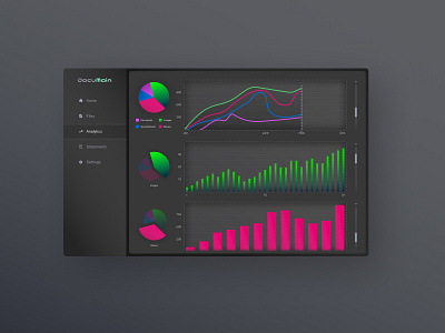 DocuMain | File Analytics (Dark Theme) analytics cloud file dark dark theme figma file file analytics file manager file upload file uploader files graph graphic product design uiux