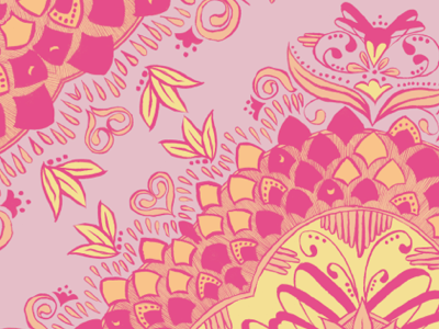 Geometric Repeat Preview butterfly pattern persian pink plants