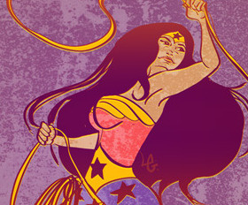 Wonder Woman Gets a Tan art comics fan purple sketch wonder woman