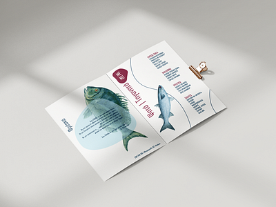Minimal Menu Design branding design fish graphics menu minimal poster
