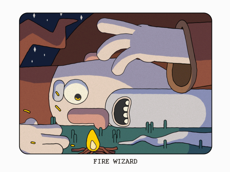 Fire Wizard after effects animation character illustration motion graphics