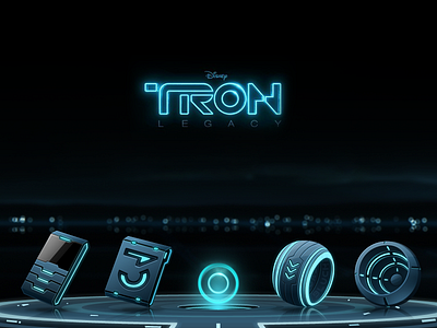 the theme of TRON cool future hi tech icons interface tron ui