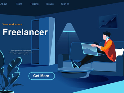 Freelance Isometric Landing Page Template