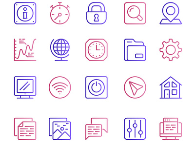 UI Line Icons Pack Pixel Perfect business design gradient grid gui icon interface line linear lined outline perfect pixel set thin ui unique user ux vector