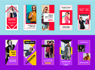 Shopping and Fashion Instagram Stories Template ads advertising branding facebook fashion insta instagram instant marketing media network product promo shopping social stories story swipe template vector