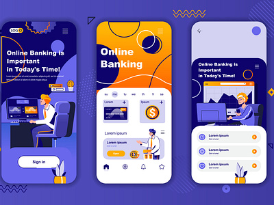 Online Banking Onboarding Screens Mobile App UI Kit