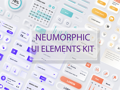 Neumorphic Element Mobile App UI Kit