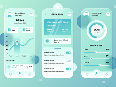 Glassmorphic Banking Mobile App UI Kit